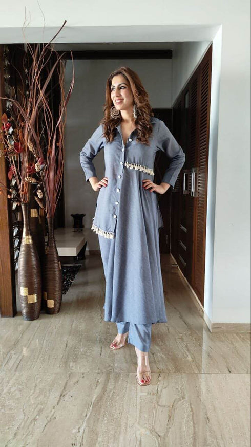 High Low Denim Coord Set